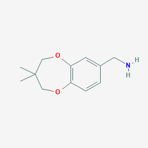 molecular formula C12H17NO2 B1489395 (3,3-二甲基-3,4-二氢-2H-苯并[b][1,4]二氧杂环庚-7-基)甲胺 CAS No. 1554433-67-8