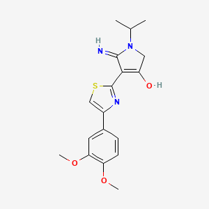 molecular formula C18H21N3O3S B14893962 4-[4-(3,4-dimethoxyphenyl)-1,3-thiazol-2-yl]-5-imino-1-(propan-2-yl)-2,5-dihydro-1H-pyrrol-3-ol 