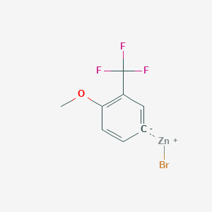 molecular formula C8H6BrF3OZn B14894045 (4-Methoxy-3-(trifluoromethyl)phenyl)Zinc bromide 