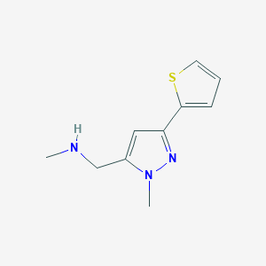 molecular formula C10H13N3S B1489406 N-methyl-1-(1-methyl-3-(thiophen-2-yl)-1H-pyrazol-5-yl)methanamine CAS No. 876317-16-7