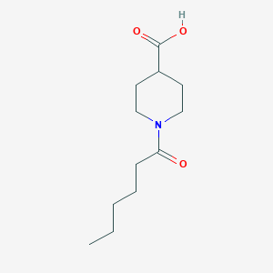 molecular formula C12H21NO3 B14894080 1-Hexanoylpiperidine-4-carboxylic acid 