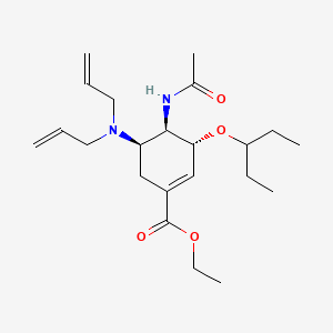 molecular formula C22H36N2O4 B14894096 (3R,4R,5R)-Ethyl 4-acetamido-5-(diallylamino)-3-(pentan-3-yloxy)cyclohex-1-enecarboxylate (Oseltamivir Impurity pound(c) 