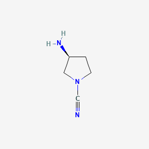 molecular formula C5H9N3 B14894169 (S)-3-Aminopyrrolidine-1-carbonitrile 