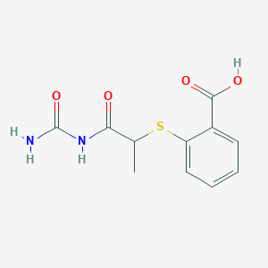 molecular formula C11H12N2O4S B14894191 2-((1-Oxo-1-ureidopropan-2-yl)thio)benzoic acid 