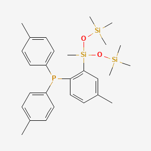 molecular formula C28H41O2PSi3 B14894193 (2-(1,1,1,3,5,5,5-Heptamethyltrisiloxan-3-yl)-4-methylphenyl)di-p-tolylphosphane 