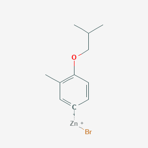 molecular formula C11H15BrOZn B14894206 (4-i-Butyloxy-3-methylphenyl)Zinc bromide 