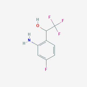 molecular formula C8H7F4NO B14894210 1-(2-Amino-4-fluorophenyl)-2,2,2-trifluoroethanol 