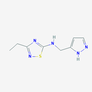 molecular formula C8H11N5S B14894212 n-((1h-Pyrazol-3-yl)methyl)-3-ethyl-1,2,4-thiadiazol-5-amine 