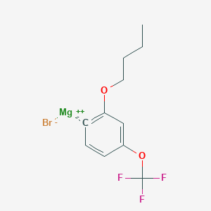 molecular formula C11H12BrF3MgO2 B14894213 (2-n-Butyloxy-4-(trifluoromethoxy)phenyl)magnesium bromide 