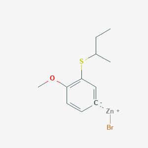 molecular formula C11H15BrOSZn B14894219 3-sec-Butyloxy-4-methoxyphenylZinc bromide 