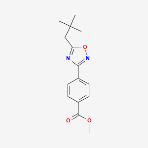molecular formula C15H18N2O3 B1489444 4-[5-(2,2-二甲基丙基)-1,2,4-恶二唑-3-基]苯甲酸甲酯 CAS No. 1354952-40-1