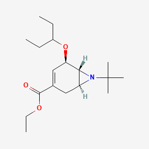 molecular formula C18H31NO3 B14894470 (1S,5R,6R)-Ethyl 7-(tert-butyl)-5-(pentan-3-yloxy)-7-azabicyclo[4.1.0]hept-3-ene-3-carboxylate 