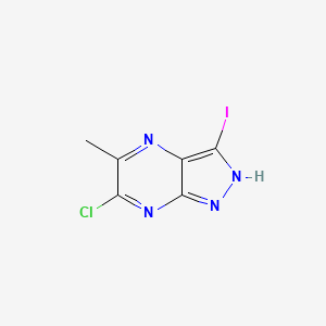 molecular formula C6H4ClIN4 B14894489 6-Chloro-3-iodo-5-methyl-1H-pyrazolo[3,4-b]pyrazine 