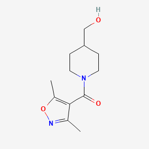 molecular formula C12H18N2O3 B1489452 (3,5-Dimethylisoxazol-4-yl)(4-(hydroxymethyl)piperidin-1-yl)methanone CAS No. 1178071-93-6