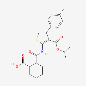 2-({4-(4-Methylphenyl)-3-[(propan-2-yloxy)carbonyl]thiophen-2-yl}carbamoyl)cyclohexanecarboxylic acid