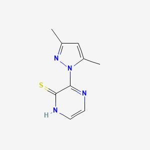 molecular formula C9H10N4S B14894526 3-(3,5-dimethyl-1H-pyrazol-1-yl)pyrazine-2(1H)-thione CAS No. 1255784-35-0