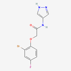 molecular formula C11H9BrFN3O2 B14894544 2-(2-bromo-4-fluorophenoxy)-N-(1H-pyrazol-4-yl)acetamide 