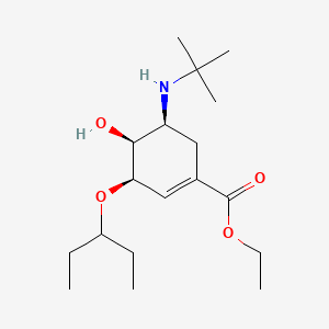 molecular formula C18H33NO4 B14894642 Ethyl (3R,4S,5S)-5-(tert-butylamino)-4-hydroxy-3-(pentan-3-yloxy)cyclohex-1-ene-1-carboxylate 