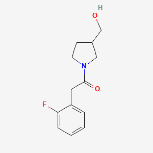 molecular formula C13H16FNO2 B1489469 2-(2-Fluorophenyl)-1-[3-(hydroxymethyl)pyrrolidin-1-yl]ethan-1-one CAS No. 1275095-84-5