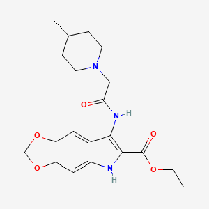 ethyl 7-{[(4-methylpiperidin-1-yl)acetyl]amino}-5H-[1,3]dioxolo[4,5-f]indole-6-carboxylate