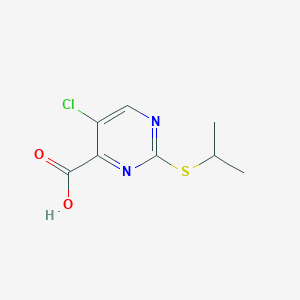 molecular formula C8H9ClN2O2S B14894736 5-Chloro-2-(propan-2-ylsulfanyl)pyrimidine-4-carboxylic acid 