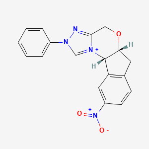 molecular formula C18H15N4O3+ B14894766 (5AR,10bS)-9-nitro-2-phenyl-5a,10b-dihydro-4H,6H-indeno[2,1-b][1,2,4]triazolo[4,3-d][1,4]oxazin-2-ium 