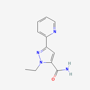 molecular formula C11H12N4O B1489487 1-ethyl-3-(pyridin-2-yl)-1H-pyrazole-5-carboxamide CAS No. 2098134-54-2