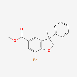 molecular formula C17H15BrO3 B14894935 Methyl 7-bromo-3-methyl-3-phenyl-2,3-dihydrobenzofuran-5-carboxylate 