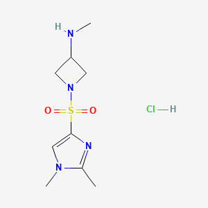 molecular formula C9H17ClN4O2S B1489494 1-((1,2-dimethyl-1H-imidazol-4-yl)sulfonyl)-N-methylazetidin-3-amine hydrochloride CAS No. 2098119-84-5