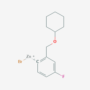 2-[(Cyclohexyloxy)methyl]-4-fluorophenylZinc bromide