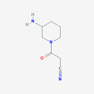 molecular formula C8H13N3O B1489500 3-(3-氨基哌啶-1-基)-3-氧代丙腈 CAS No. 1383714-88-2