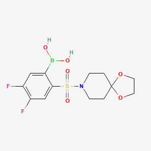 molecular formula C13H16BF2NO6S B1489503 (2-(1,4-Dioxa-8-azaspiro[4.5]decan-8-ylsulfonyl)-4,5-difluorophenyl)boronic acid CAS No. 1704074-09-8