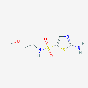 molecular formula C6H11N3O3S2 B1489506 2-amino-N-(2-methoxyethyl)thiazole-5-sulfonamide CAS No. 2098134-10-0