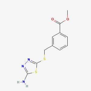 molecular formula C11H11N3O2S2 B14895061 Methyl 3-(((5-amino-1,3,4-thiadiazol-2-yl)thio)methyl)benzoate 