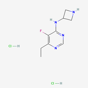 molecular formula C9H15Cl2FN4 B1489510 N-(azetidin-3-yl)-6-ethyl-5-fluoropyrimidin-4-amine dihydrochloride CAS No. 2097953-56-3