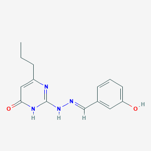 2-[(2E)-2-(3-hydroxybenzylidene)hydrazinyl]-6-propylpyrimidin-4-ol