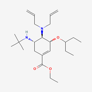 molecular formula C24H42N2O3 B14895123 Ethyl (3R,4R,5S)-5-(tert-butylamino)-4-(diallylamino)-3-(pentan-3-yloxy)cyclohex-1-ene-1-carboxylate 