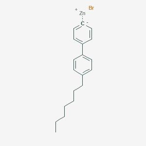 molecular formula C19H23BrZn B14895135 4'-n-Heptyl-4-biphenylZinc bromide 