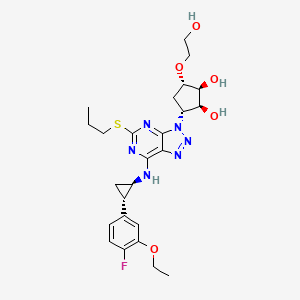 (1S,2S,3R,5S)-3-(7-(((1R,2S)-2-(3-Ethoxy-4-fluorophenyl)cyclopropyl)amino)-5-(propylthio)-3H-[1,2,3]triazolo[4,5-d]pyrimidin-3-yl)-5-(2-hydroxyethoxy)cyclopentane-1,2-diol