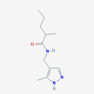 molecular formula C11H19N3O B14895246 2-Methyl-N-((3-methyl-1h-pyrazol-4-yl)methyl)pentanamide 