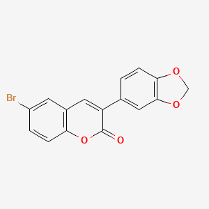 molecular formula C16H9BrO4 B14895248 3-(benzo[d][1,3]dioxol-5-yl)-6-bromo-2H-chromen-2-one 