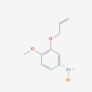 molecular formula C10H11BrO2Zn B14895359 3-Allyloxy-4-methoxyphenylZinc bromide 