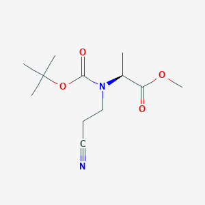 molecular formula C12H20N2O4 B14895388 N-Boc-N-(2-cyanoethyl)-L-alanine Methyl Ester 