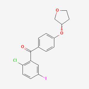 molecular formula C17H14ClIO3 B1489539 (S)-(2-chloro-5-iodophenyl)(4-((tetrahydrofuran-3-yl)oxy)phenyl)methanone CAS No. 915095-87-3