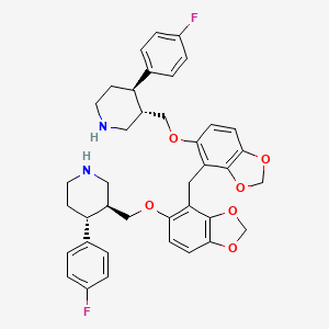 Rel-bis(5-(((3S,4R)-4-(4-fluorophenyl)piperidin-3-yl)methoxy)benzo[d][1,3]dioxol-4-yl)methane