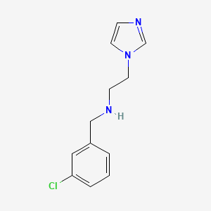 molecular formula C12H14ClN3 B1489542 [(3-chlorophenyl)methyl][2-(1H-imidazol-1-yl)ethyl]amine CAS No. 1249620-54-9