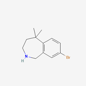 molecular formula C12H16BrN B14895427 8-Bromo-5,5-dimethyl-2,3,4,5-tetrahydro-1H-benzo[c]azepine 