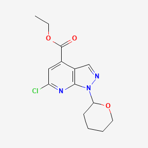 Ethyl 6-chloro-1-(tetrahydro-2H-pyran-2-yl)-1H-pyrazolo[3,4-b]pyridine-4-carboxylate