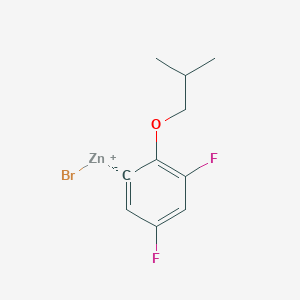 molecular formula C10H11BrF2OZn B14895458 (3,5-Difluoro-2-i-butyloxyphenyl)Zinc bromide 