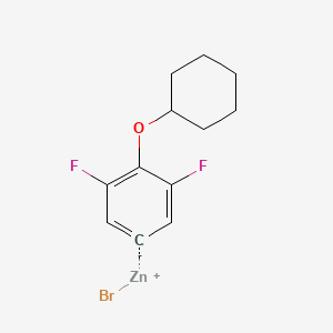 molecular formula C12H13BrF2OZn B14895488 4-Cyclohexyloxy-3,5-difluorophenylZinc bromide 